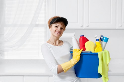 Steam cleaning a carpet in a Kentishtown flat or office