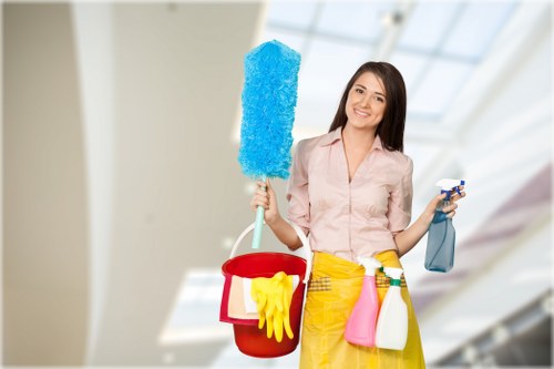 Local cleaning team working in a Kentishtown apartment building