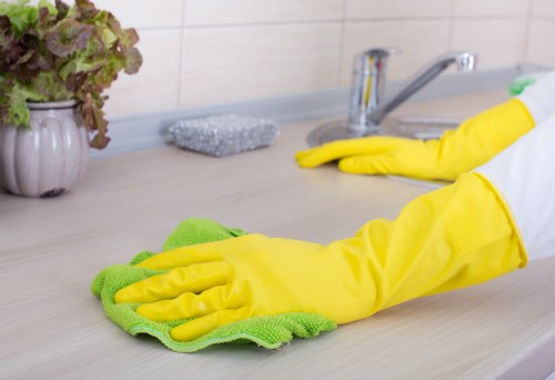 Cleaner preparing a Kentishtown property for new occupants